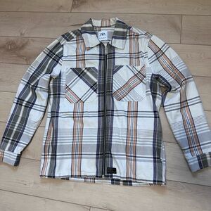 Zara Men's Multi-Color Plaid Shirt Jacket